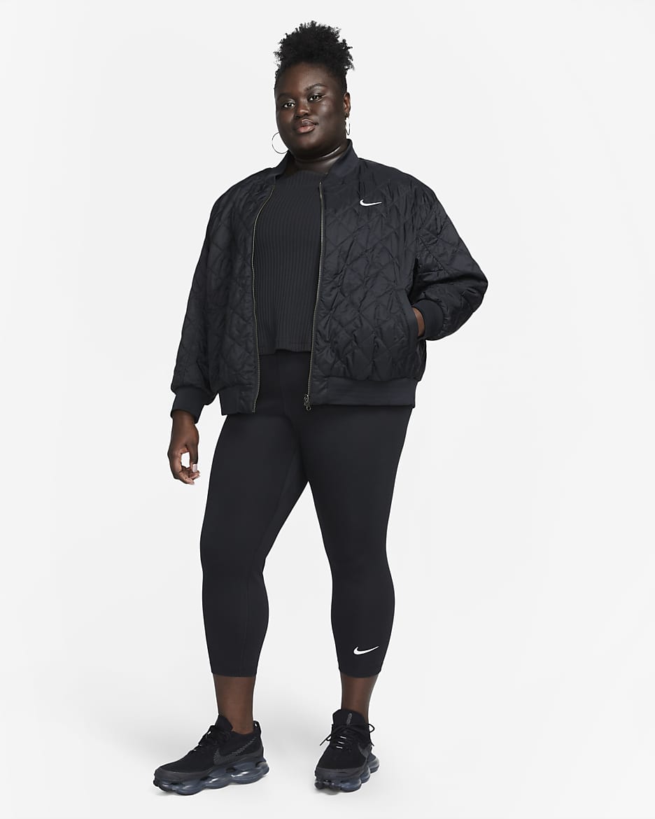 Nike Sportswear Classic 7/8-legging met hoge taille voor dames (Plus Size) - Zwart/Sail