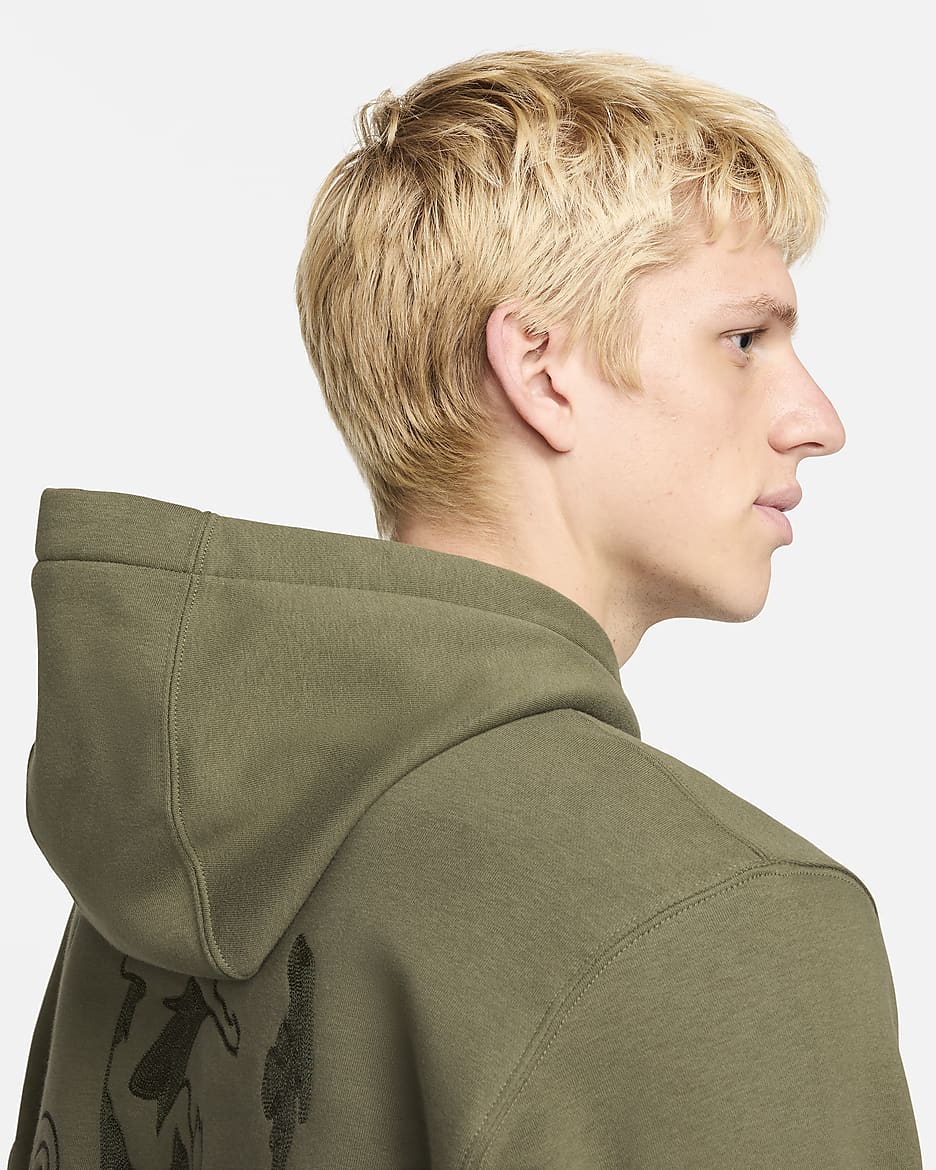 Nike SB Fleece Pullover Hoodie - Medium Olive/White