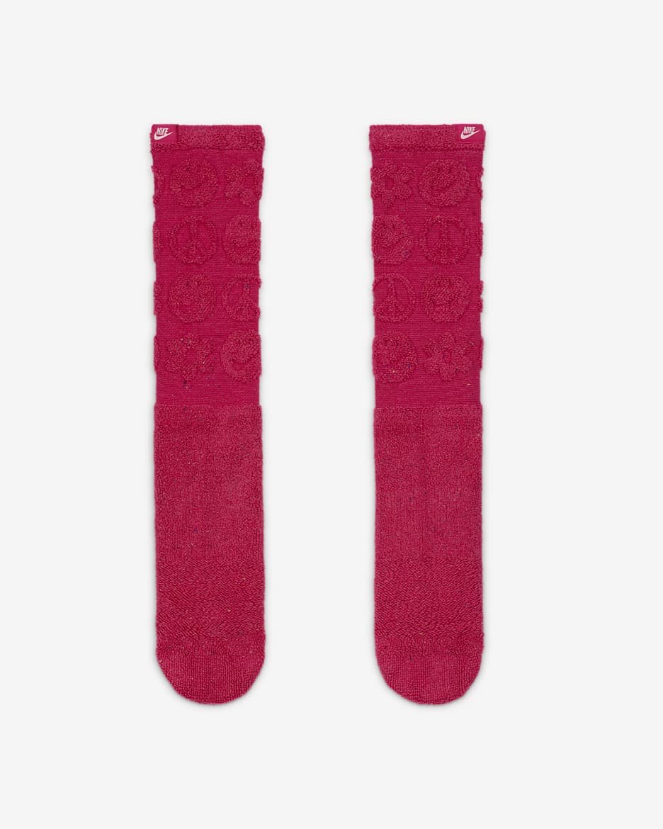 Nike Everyday Plus Cushioned Crew Socks (1 Pair) - Fireberry/Pinksicle/Light Ultramarine/Medium Soft Pink