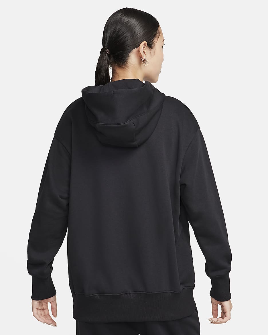 Nike Sportswear Phoenix Fleece Women's Oversized Sweatshirt French Terry Hoodie - Black/Sail