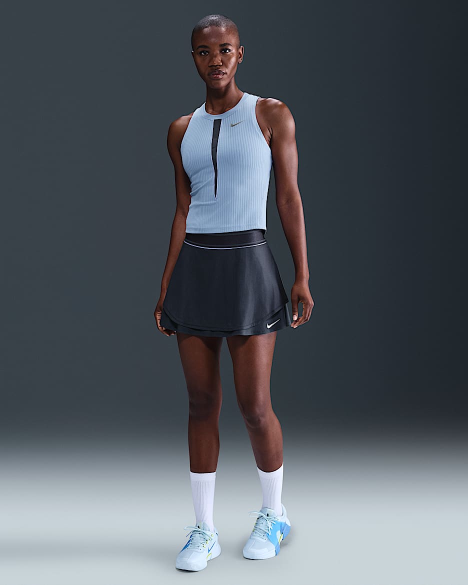 NikeCourt Slam Women's Dri-FIT High-Waisted Tennis Skirt - Thunder Blue/Royal Pulse