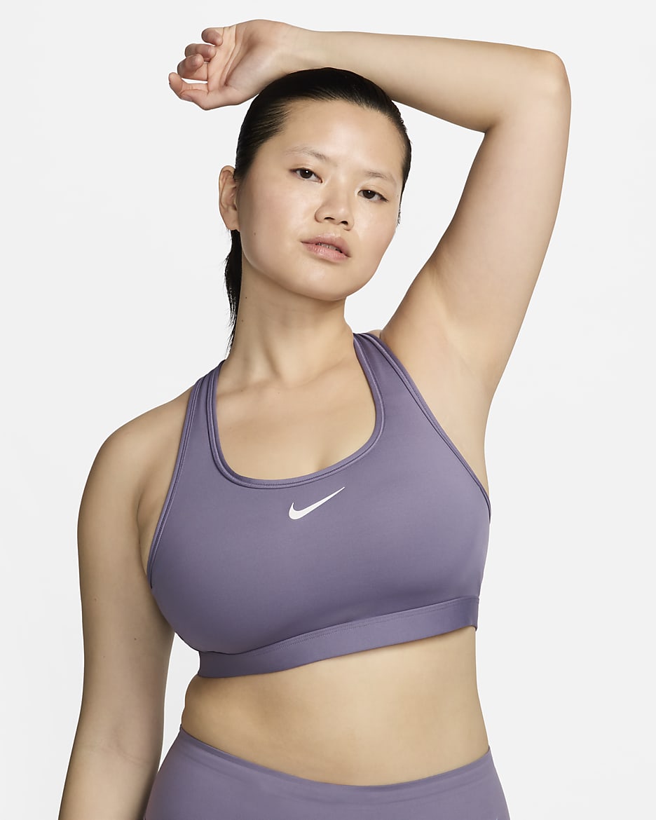 Nike Swoosh Medium-Support Women's Padded Sports Bra - Daybreak/White
