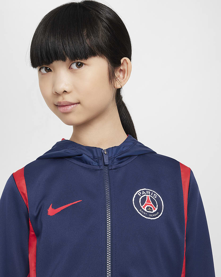 Paris Saint-Germain Older Kids' Nike Football Woven Tracksuit - Midnight Navy/University Red/University Red