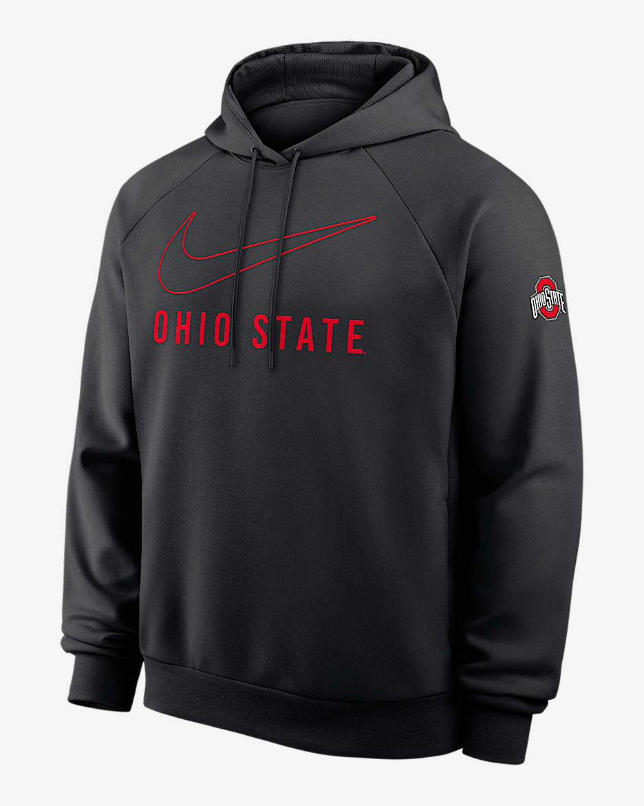 Ohio State Premium Performance Men's Nike Dri-FIT College Pullover Hoodie - Black