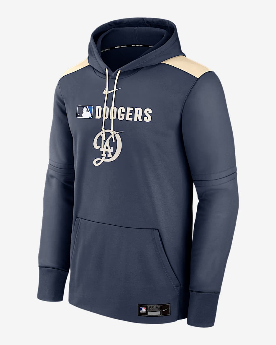 Los Angeles Dodgers Authentic Collection City Connect Men's Nike Therma MLB Pullover Hoodie - Blue