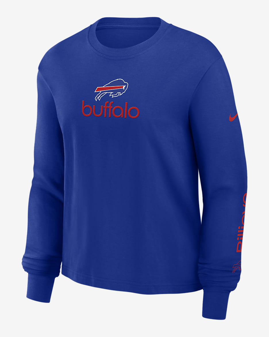 Buffalo Bills Boxy Women's Nike NFL Long-Sleeve T-Shirt - Royal