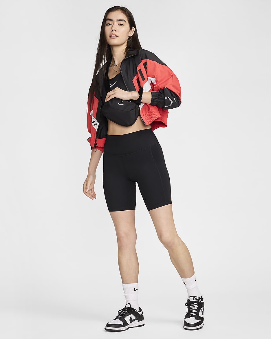 Shorts de ciclismo de tiro alto de 20 cm para mujer Nike One Leak Protection: Period - Negro/Negro