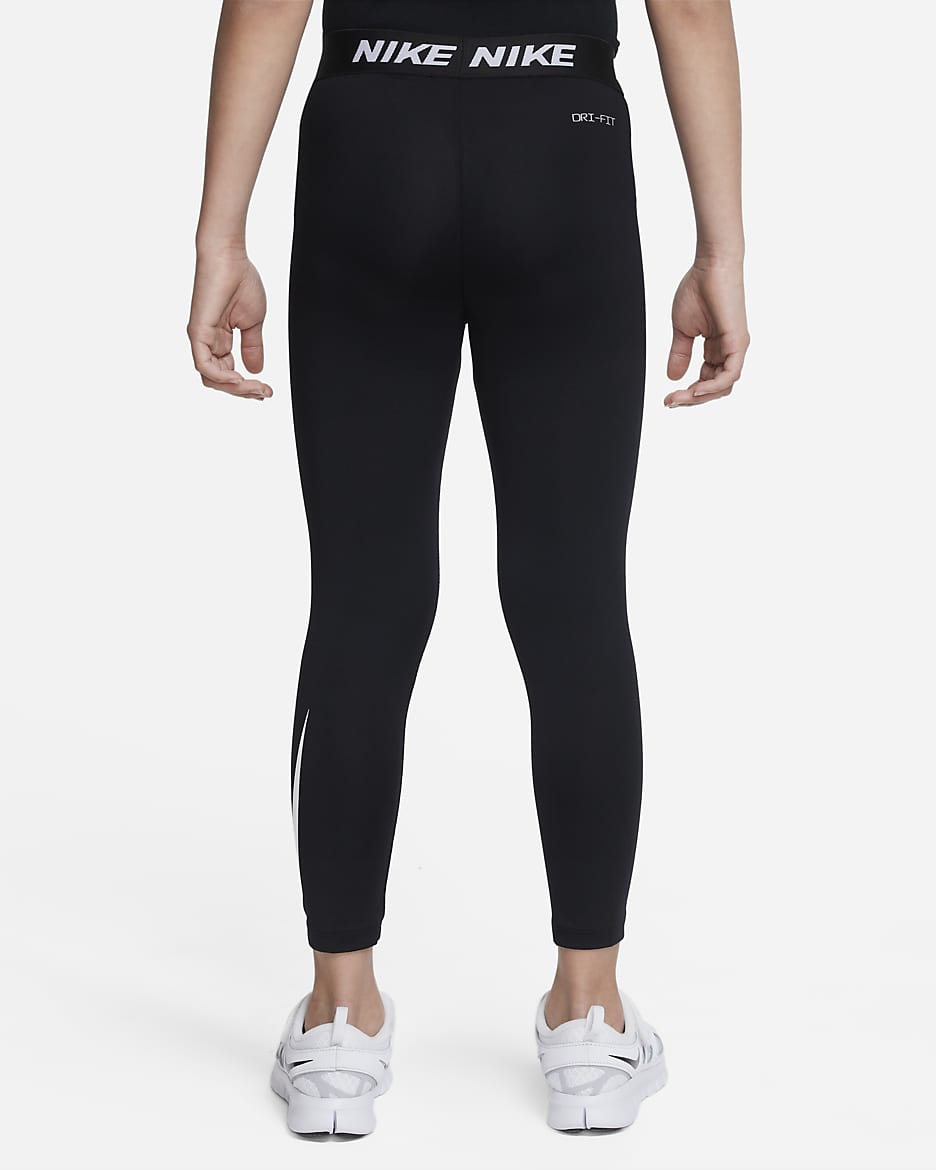 Nike Dri-FIT Essentials Swoosh-Leggings für jüngere Kinder - Schwarz