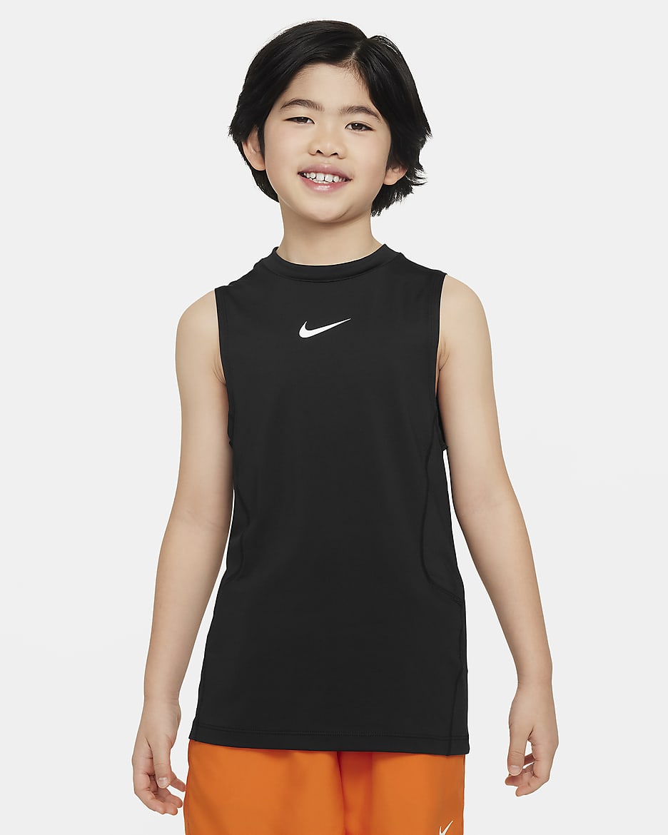 Maglia senza maniche Nike Pro - Ragazzo - Nero/Bianco