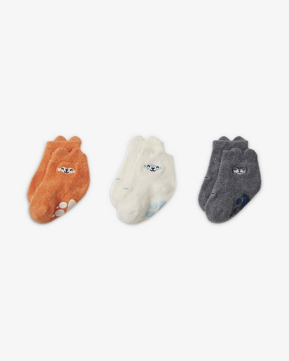 ナイキ トラックパック グリッパー ソックス (3足) ベビー ソックス - オレンジトランス