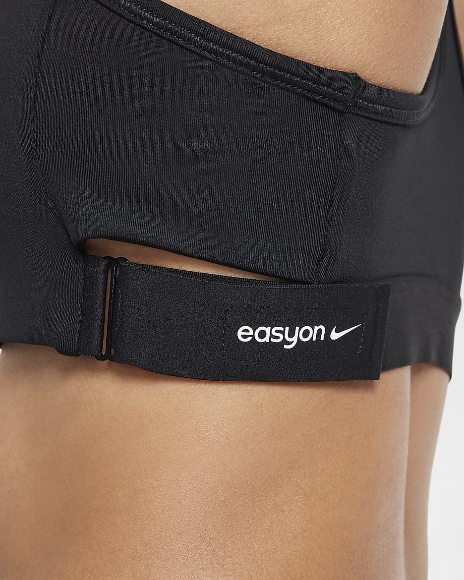 Nike Swoosh EasyOn Big Kids' (Girls') Sports Bra - Black/White