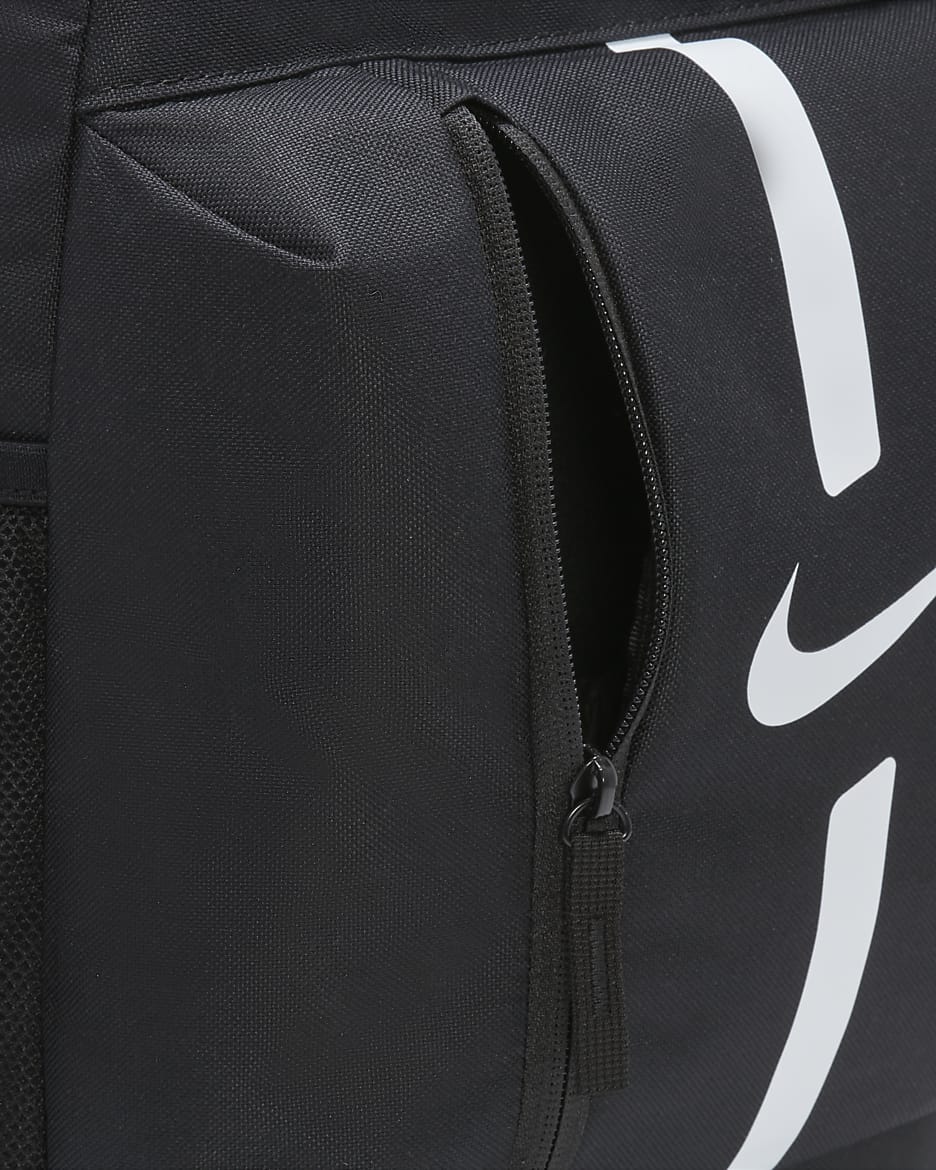 Nike Academy Team Kinder-Fußballrucksack (22 l) - Schwarz/Schwarz/Weiß