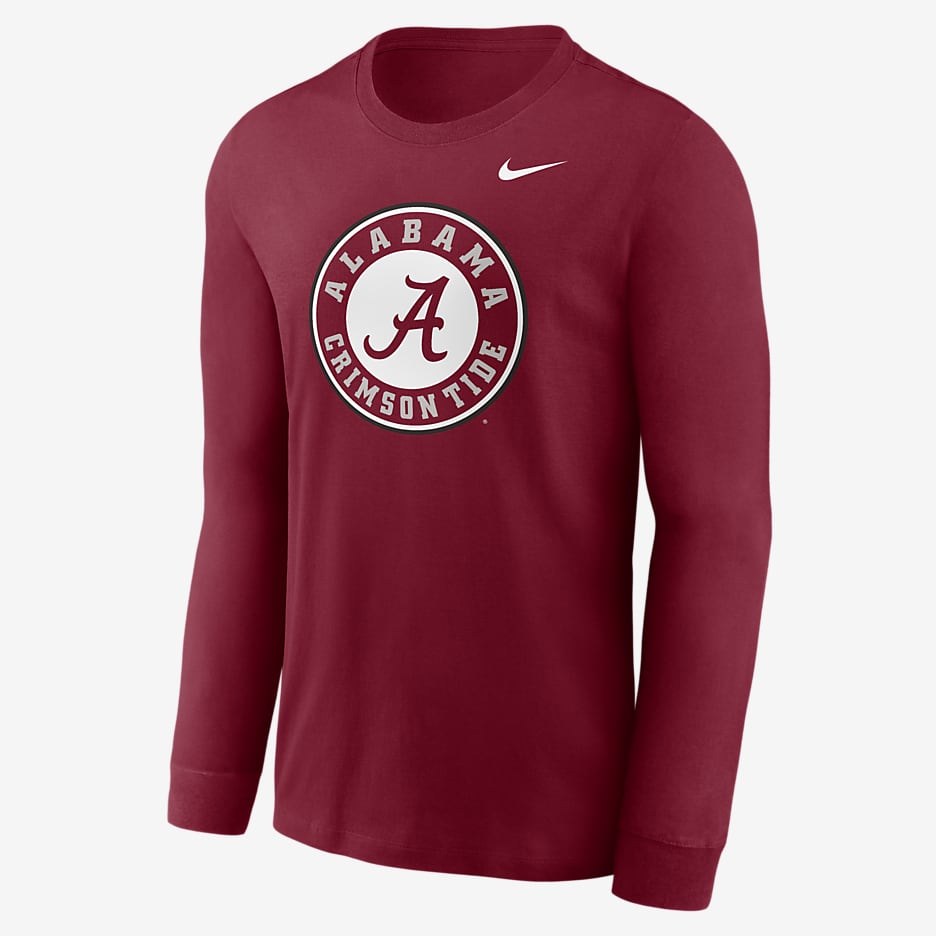 Alabama Crimson Tide Alternate Logo Men's Nike College Long-Sleeve T-Shirt - Team Crimson