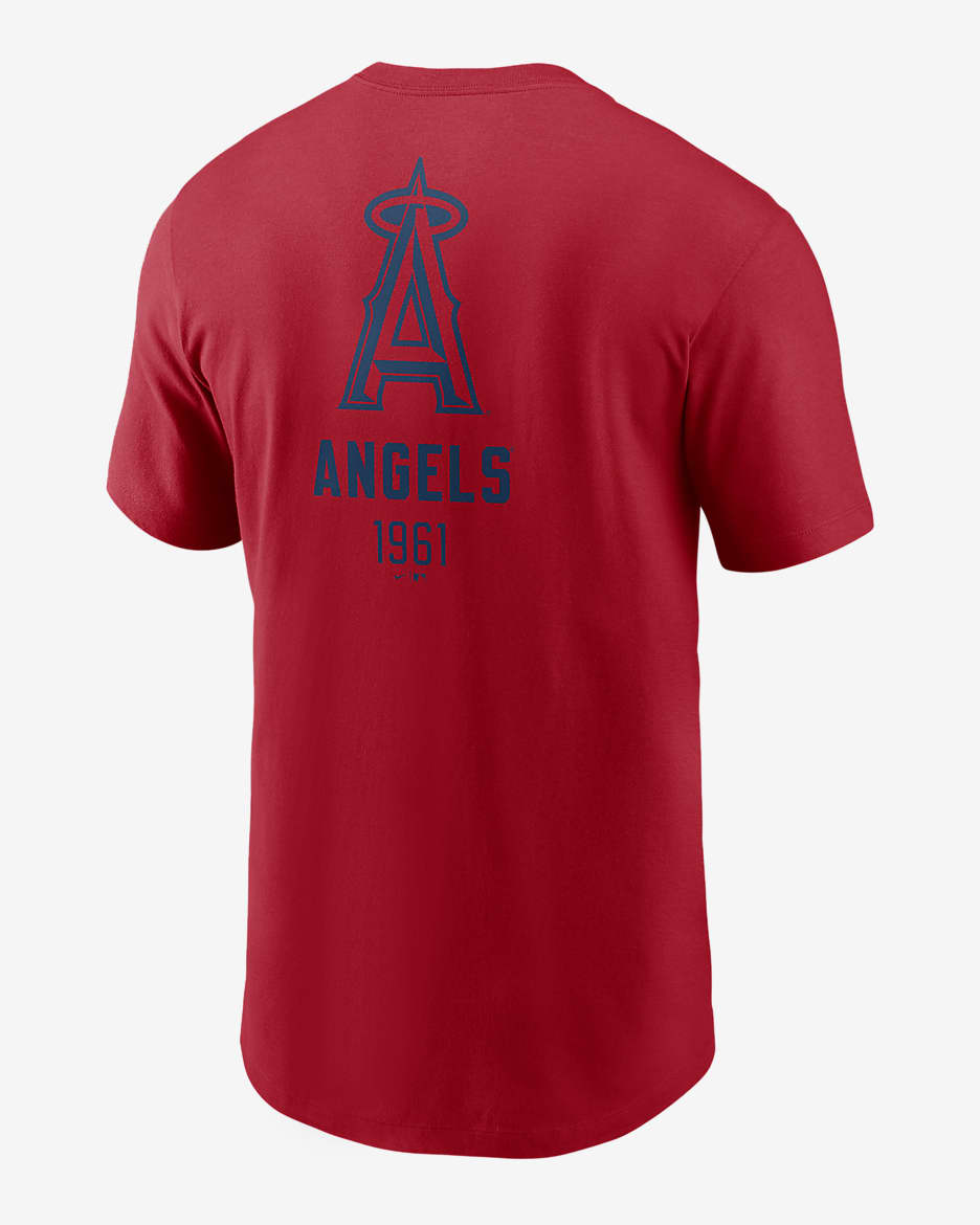 Playera Nike de la MLB para hombre Los Angeles Angels Large Logo Back Stack - Rojo