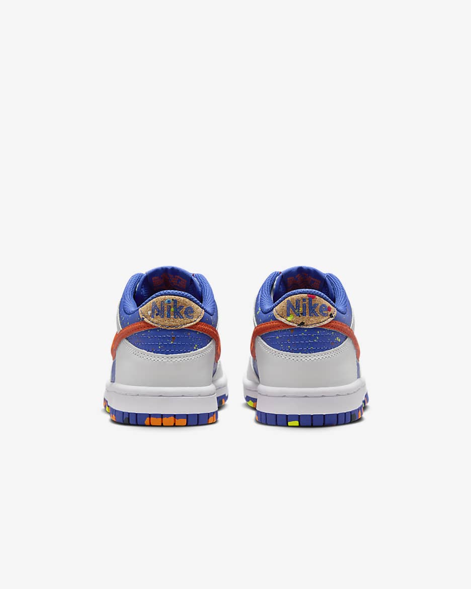 Nike Dunk Low Big Kids' Shoes - Photon Dust/Astronomy Blue/Volt/Total Orange