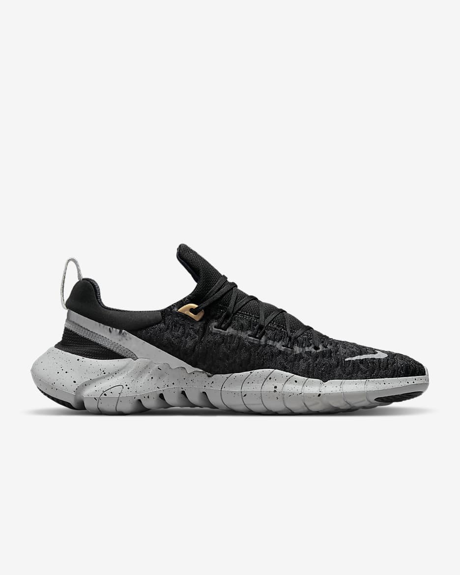 Nike Free Run 5.0 Men's Road Running Shoes - Black/Dark Smoke Grey/Black