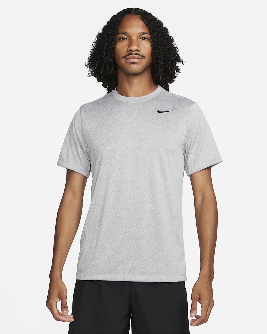 Playera de fitness para hombre Nike Dri-FIT Legend - Gris rugoso/Plata liso/Jaspeado/Negro