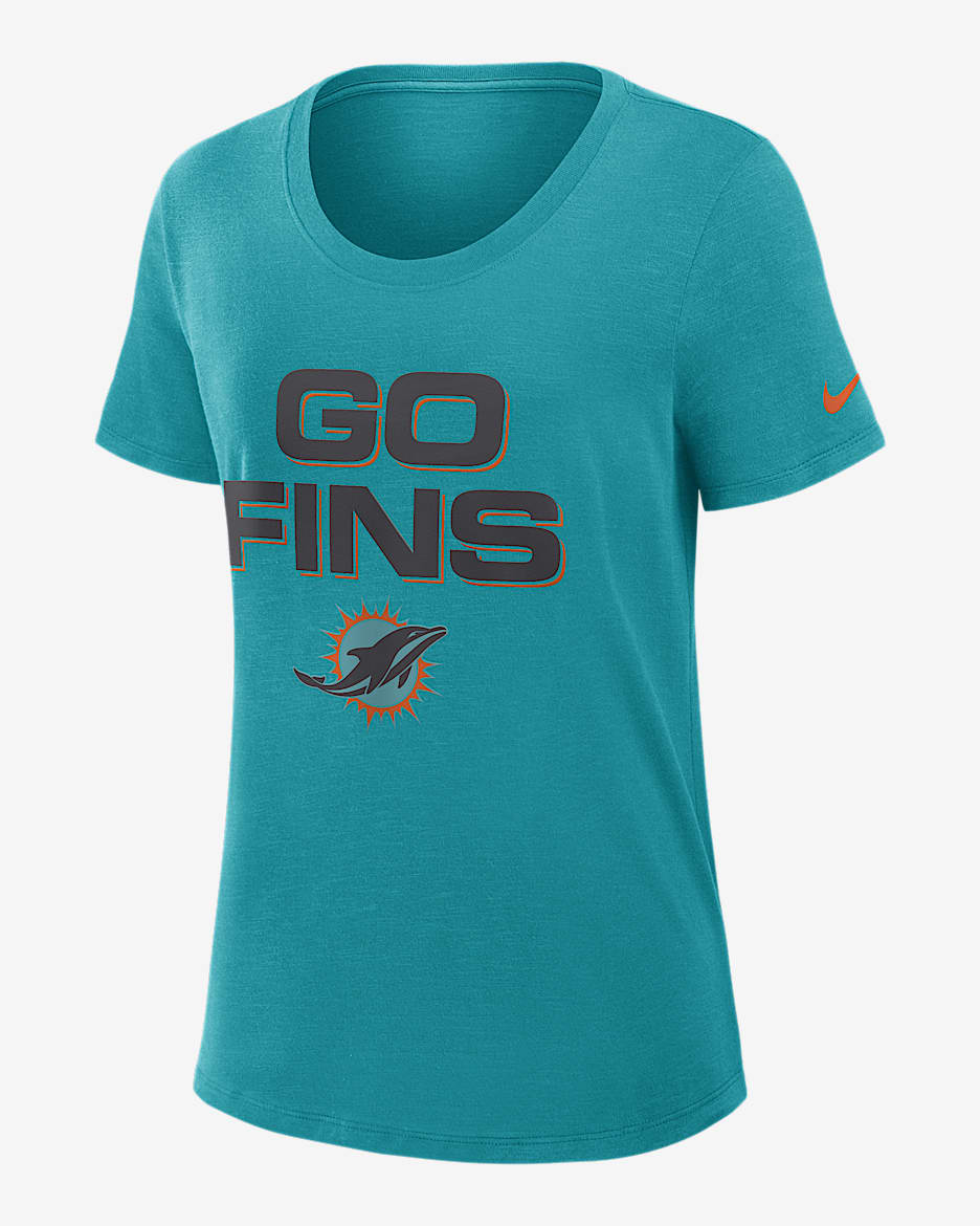 Miami Dolphins Rivalries Collection Slub Women's Nike Dri-FIT NFL T-Shirt - Aqua