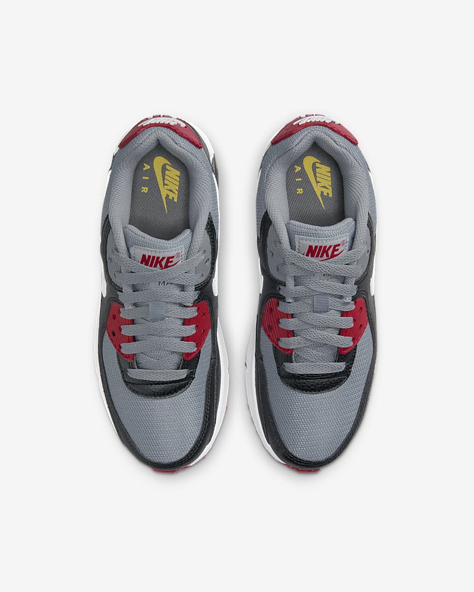 Nike Air Max 90 Older Kids' Shoe - Black/Cool Grey/Gym Red/White