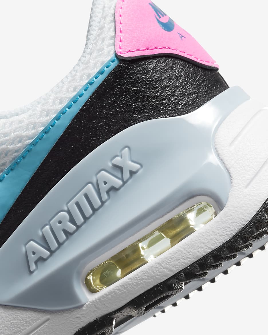 Nike Air Max SYSTM Older Kids' Shoes - White/Black/Blue Whisper/Blue Lightning