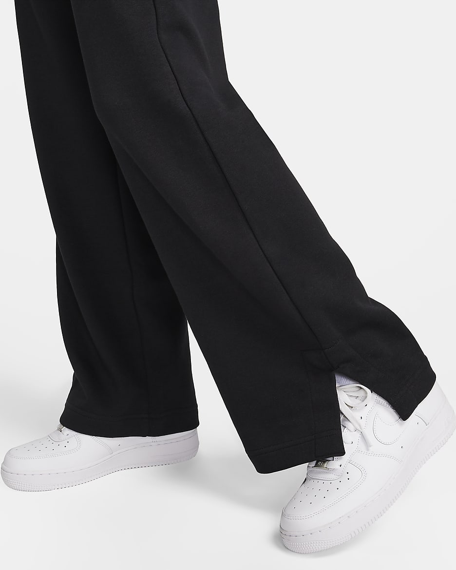 Nike Sportswear Phoenix Fleece Women's High-Waisted Wide-Leg French Terry Tracksuit Bottoms - Black/Sail