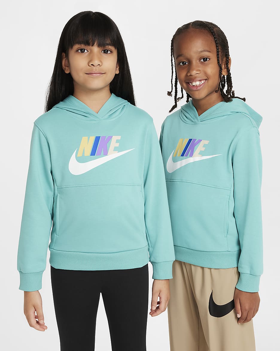 Sudadera con gorro para niños talla pequeña Nike Sportswear Club French Terry Pullover - Escarcha verde