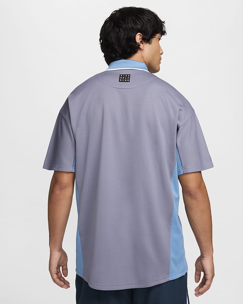 Nike Golf Club Dri-FIT galléros férfi golfpóló - Armory Navy/Light Carbon/Aegean Storm/Fehér