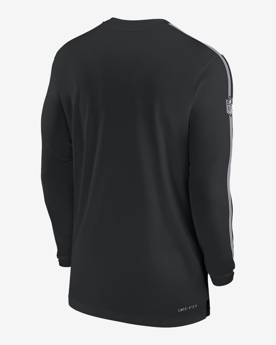 Philadelphia Eagles Sideline Coach Men's Nike Dri-FIT NFL Long-Sleeve Top - Black