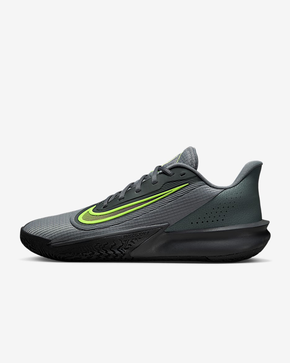 Nike Precision 7 Basketball Shoes - Smoke Grey/Black/Anthracite/Volt