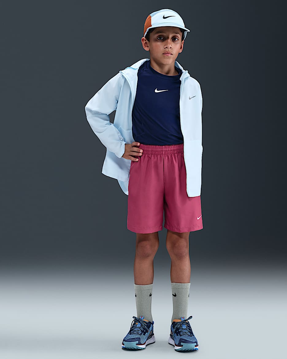 Nike Multi Big Kids' Dri-FIT Training Shorts - Sweet Beet/White