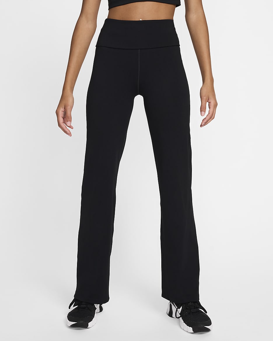 Pantalon taille haute repliable Dri-FIT Nike One pour femme - Noir/Noir