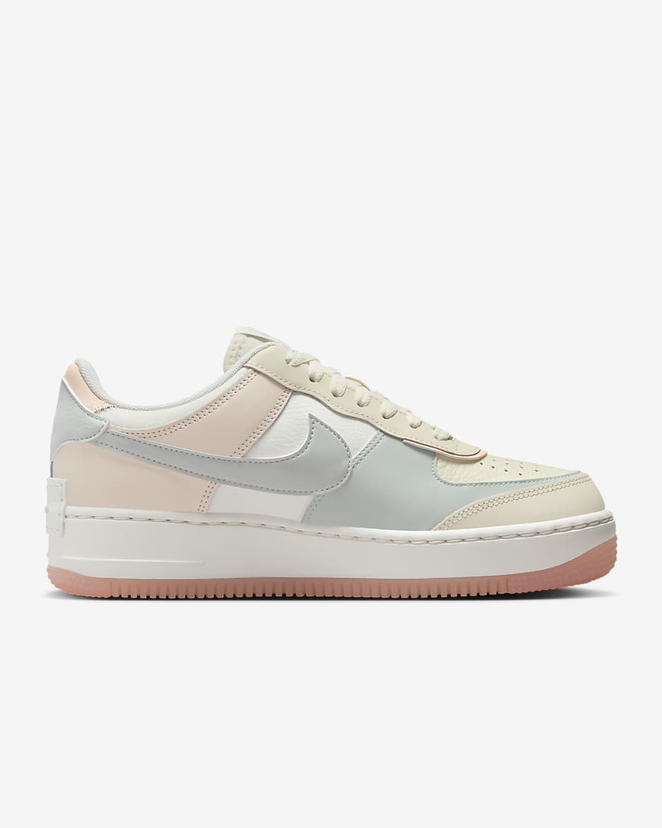 Nike Air Force 1 Shadow Kadın Ayakkabısı - Coconut Milk/Light Silver/Sail/Crimson Tint