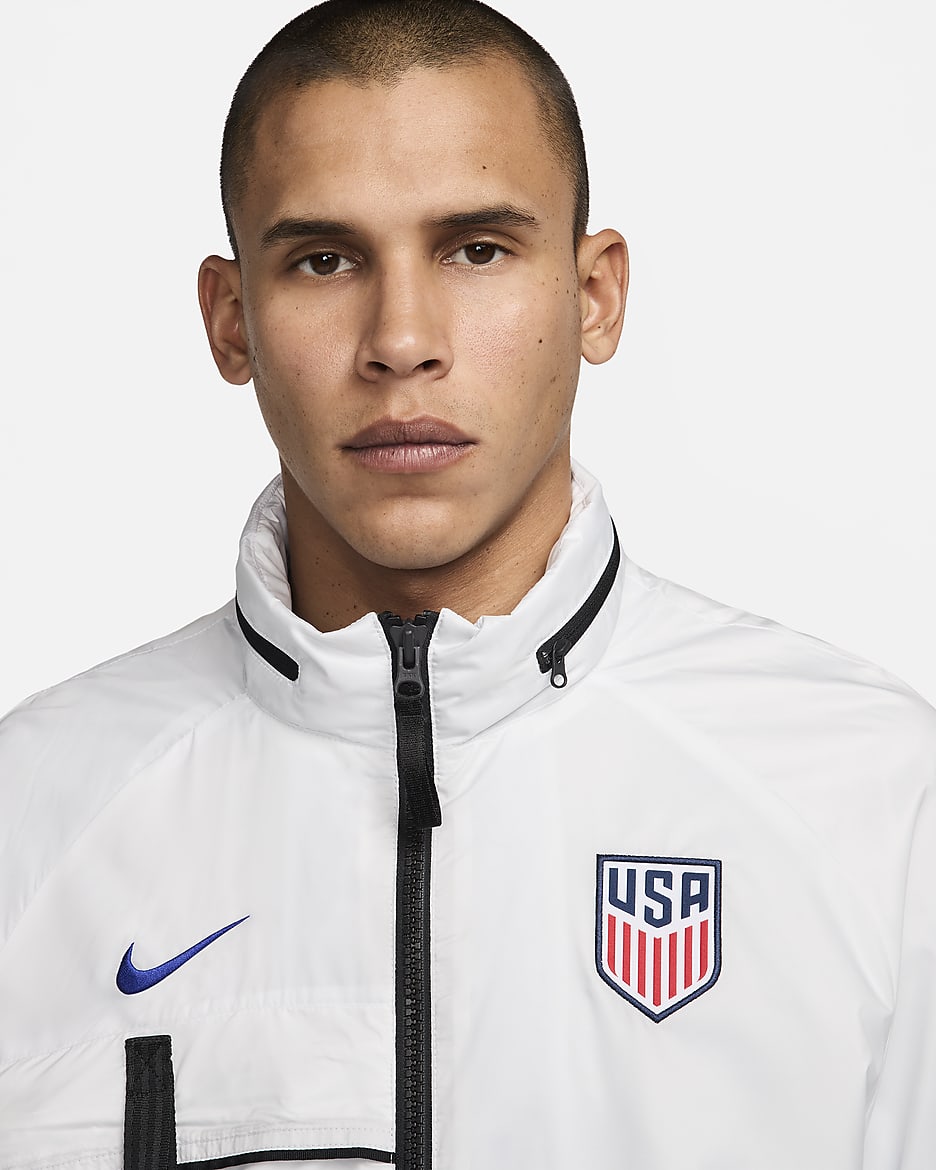 USMNT Men's Nike Soccer Halo Jacket - Summit White/Old Royal