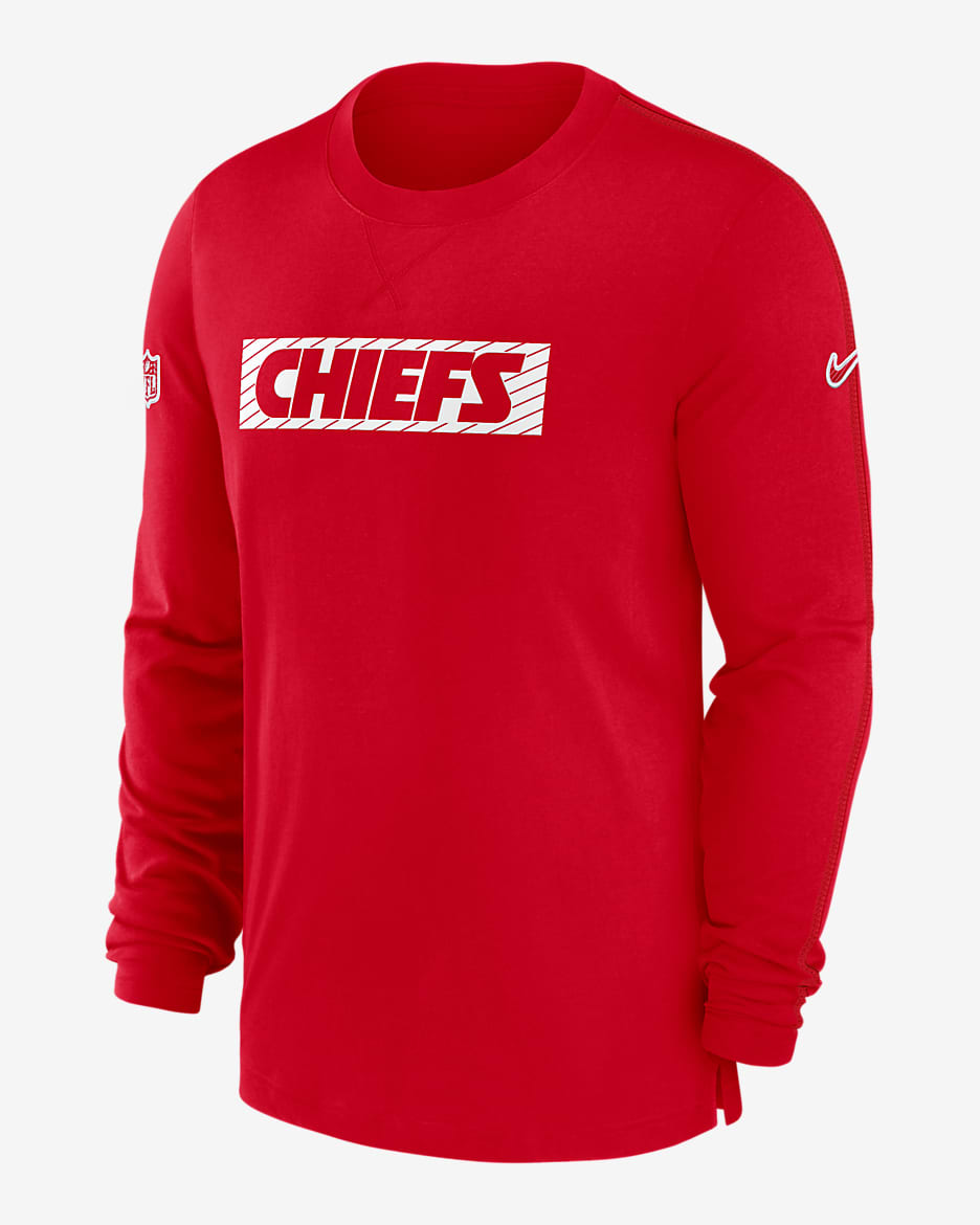 Kansas City Chiefs Sideline Player Team Issue Men’s Nike Dri-FIT Long-Sleeve Top - Red