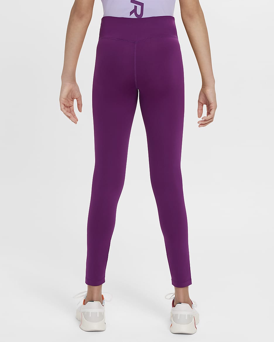 Nike Dri-FIT One Older Kids' (Girls') Leggings - Viotech/White