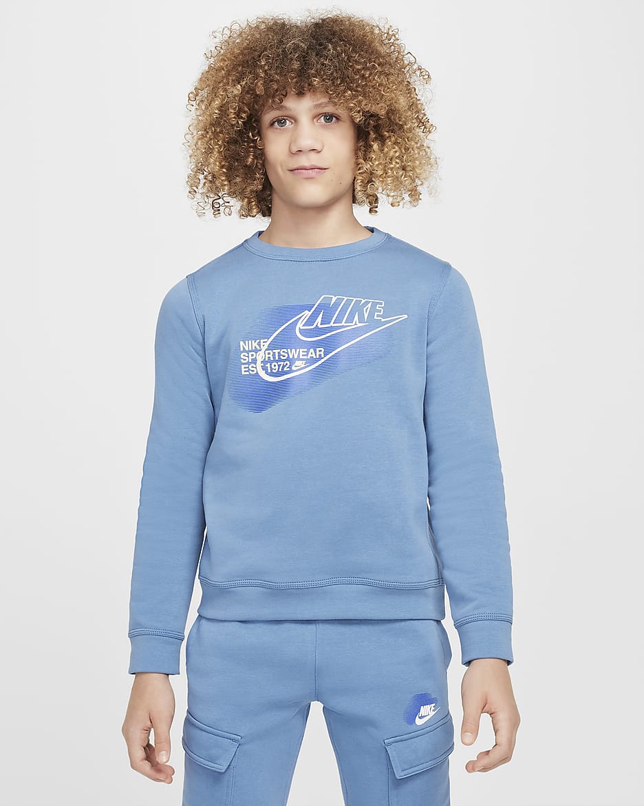 Nike Sportswear Standard Issue Sweatshirt mit Rundhalsausschnitt (ältere Kinder, Jungen) - Aegean Storm