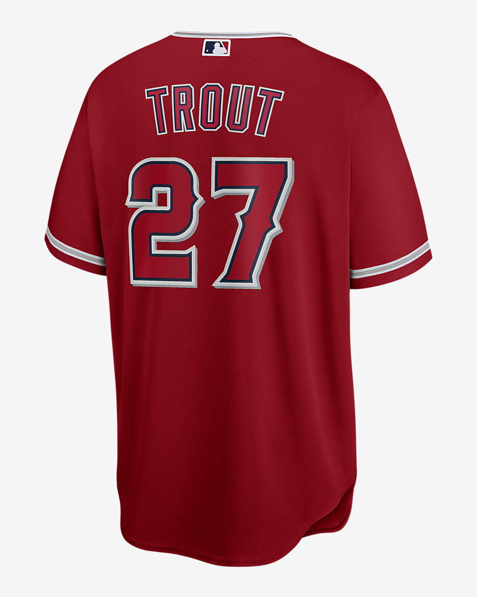 Jersey de béisbol Replica para hombre MLB Los Angeles Angels (Mike Trout) - Rojo