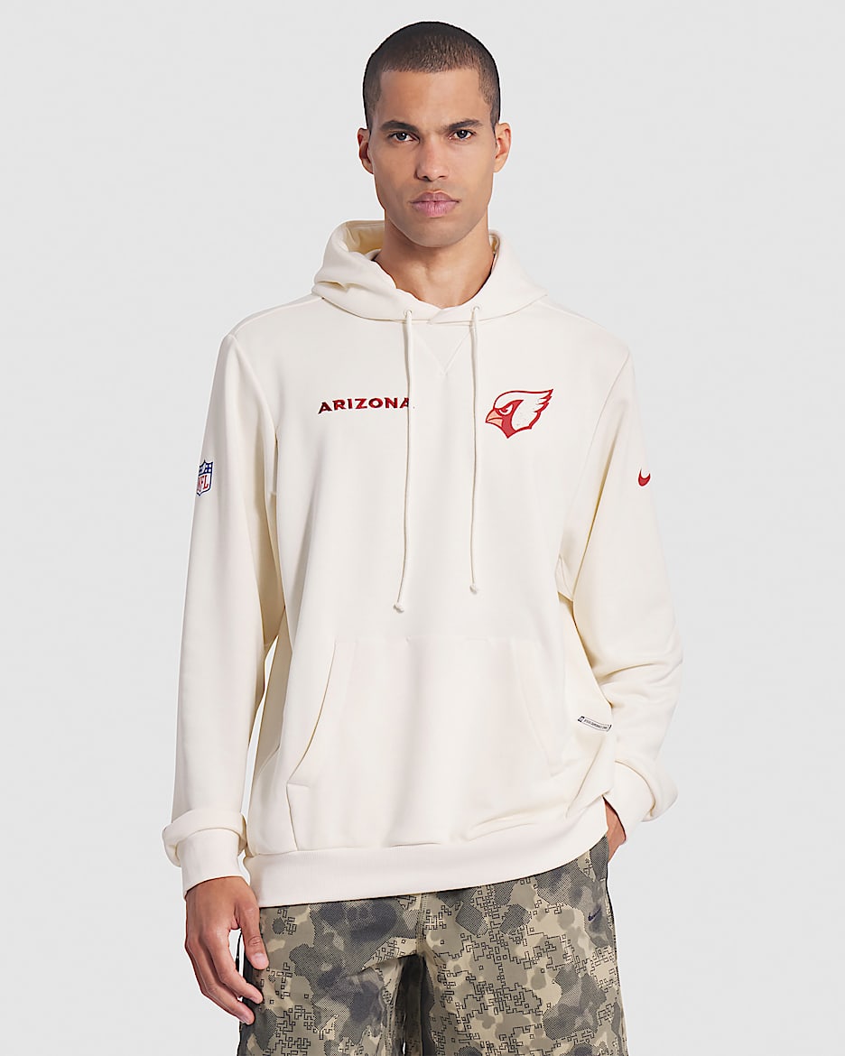 Sudadera con gorro sin cierre Nike Dri-FIT de la NFL para hombre Arizona Cardinals Rivalries Collection Sideline - Natural