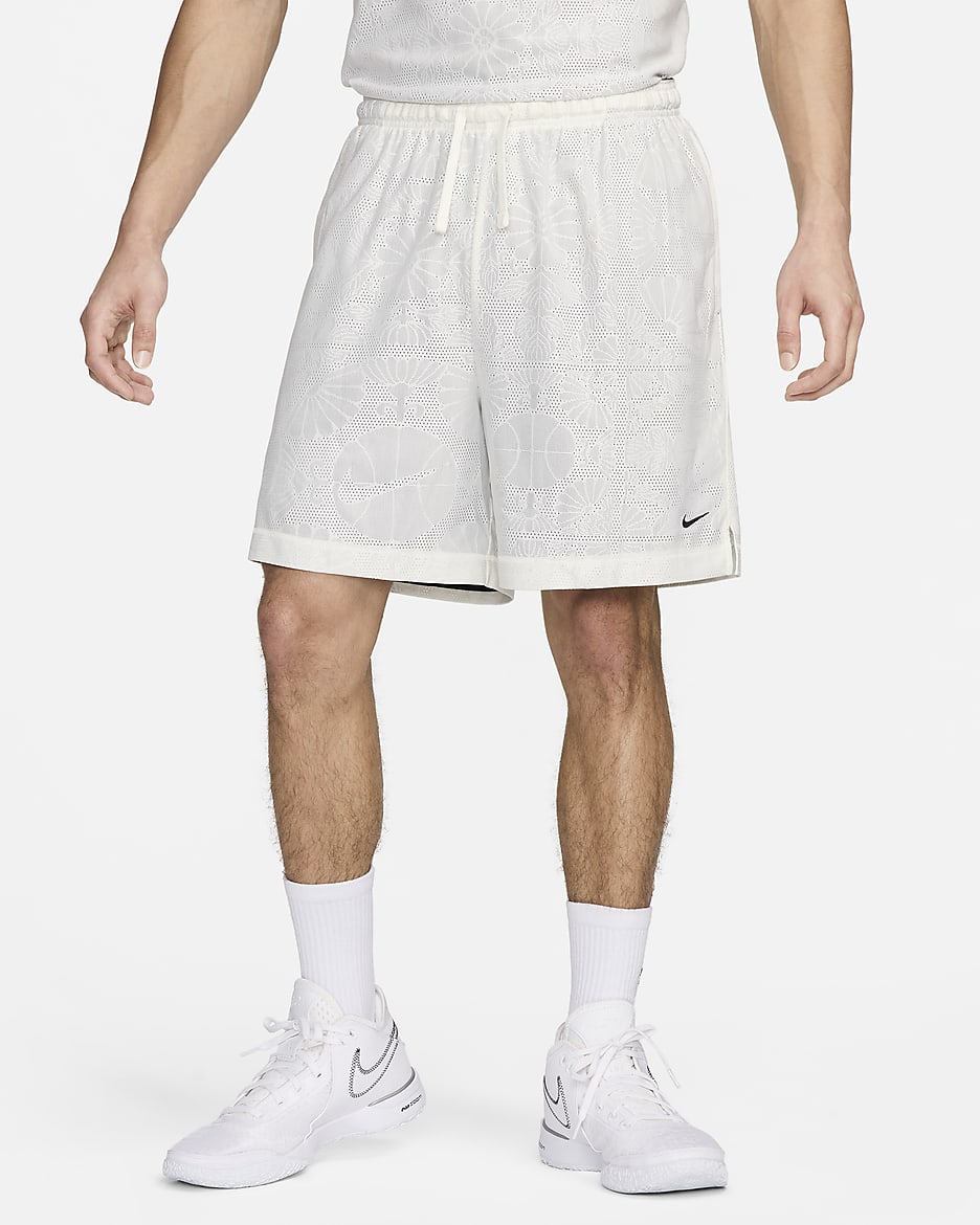 Nike Standard Issue wendbare Dri-FIT-Basketballshorts für Herren (ca. 15 cm) - Sail/Schwarz/Schwarz