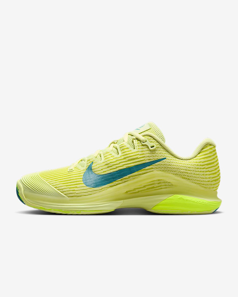 Tenis de tenis para cancha dura para mujer Nike Vapor 12 Premium - Verde luminoso/Alto voltaje/Blanco/Azul verdoso mineral