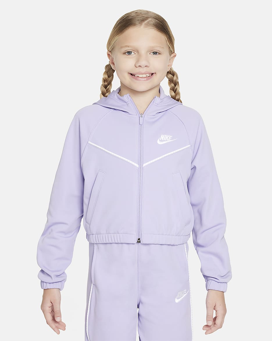 Tepláková souprava Nike Sportswear pro větší děti (dívky) - Hydrangeas/Hydrangeas/Bílá/Bílá