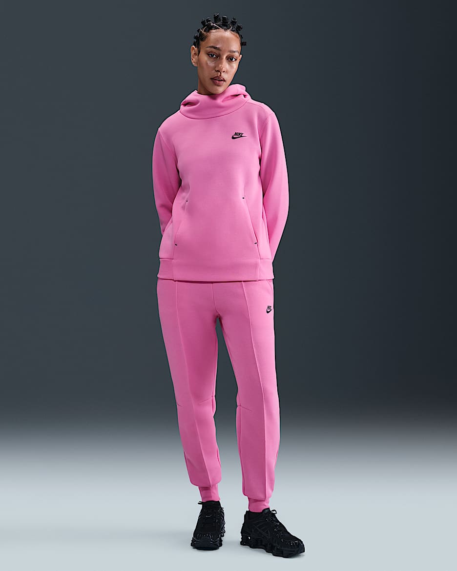 Nike Sportswear Tech Fleece Women's Mid-Rise Joggers - Playful Pink/Black