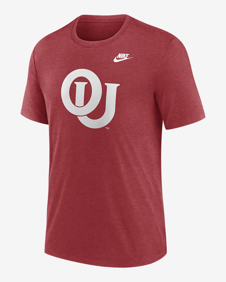 Oklahoma Sooners Blitz Evergreen Legacy Primary Men's Nike College T-Shirt - Cardinal Red