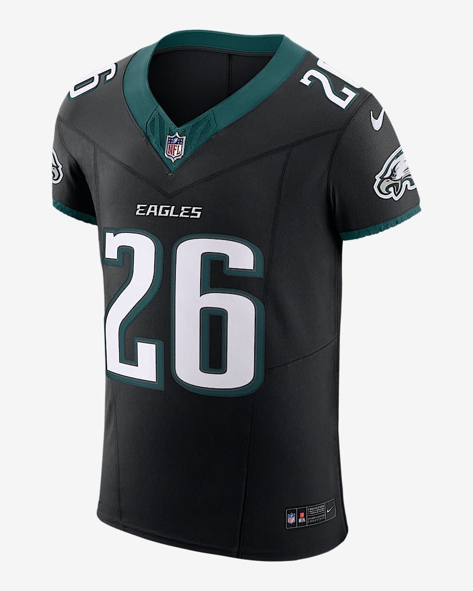 Jersey Nike Dri-FIT de la NFL Elite para hombre Saquon Barkley Philadelphia Eagles - Negro