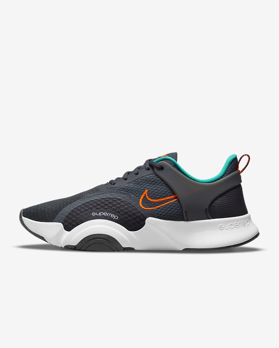 Calzado de entrenamiento para hombre Nike SuperRep Go 2 - Gris humo oscuro/Esmeralda transparente/Blanco/Naranja total