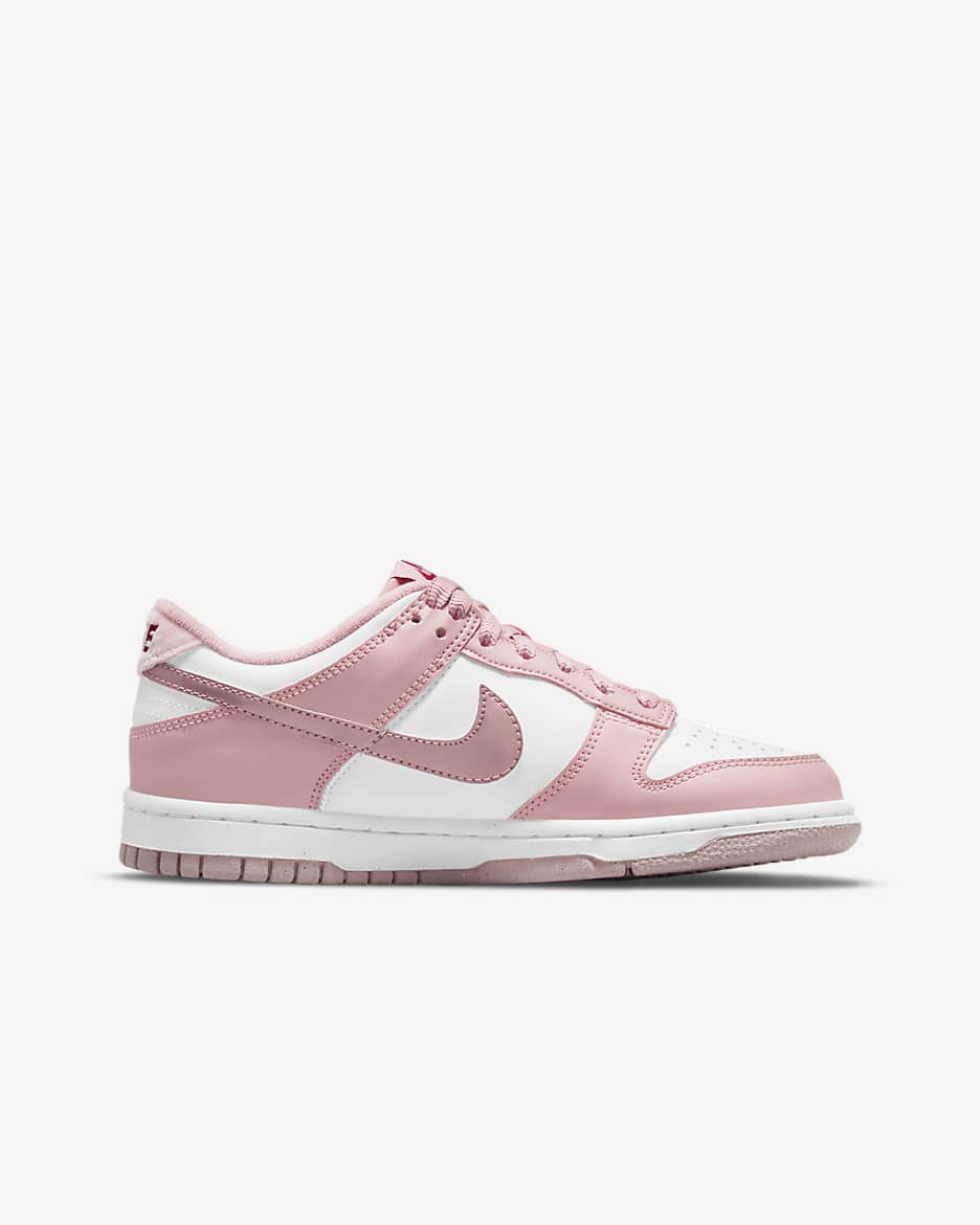 Nike Dunk Low sko til store barn - Pink Glaze/Hvit/Pomegranate/Pink Glaze