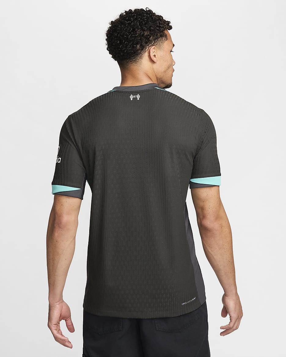 Liverpool FC 2024/25 Match idegenbeli Nike Dri-FIT ADV eredeti férfi futballmez - Fekete/Anthracite/Washed Teal/Sail