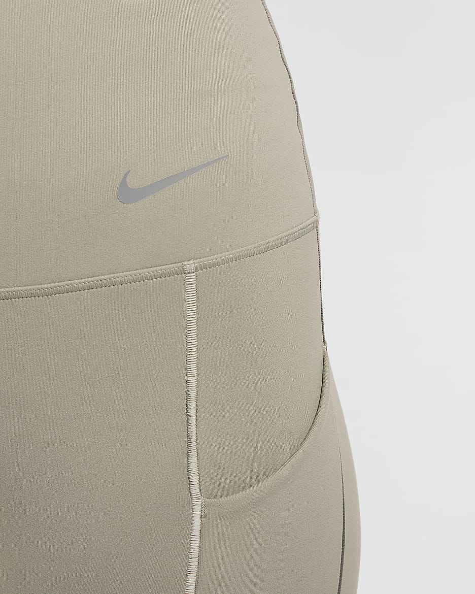 Nike Universa Women's Medium-Support High-Waisted 7/8 Leggings with Pockets - Light Army/Black