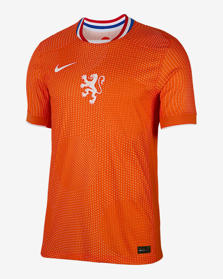 Netherlands 2025 Match Home (Women's Team) Men's Nike Dri-FIT ADV Soccer Authentic Jersey - Safety Orange/White