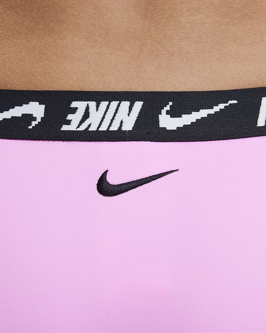 Nike-midkinisvømmesæt med krydsryg til større børn (piger) - Pink Spell/Blue Lightning/sort